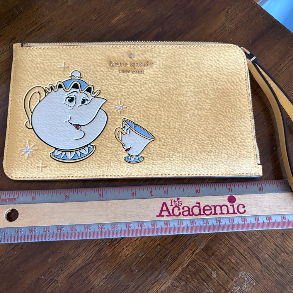 kate spade Yellow Mrs. Potts & Chip Zip Wristlet